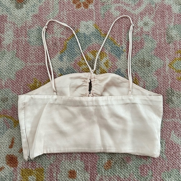 zara cropped satin halter top - Picture 2 of 3